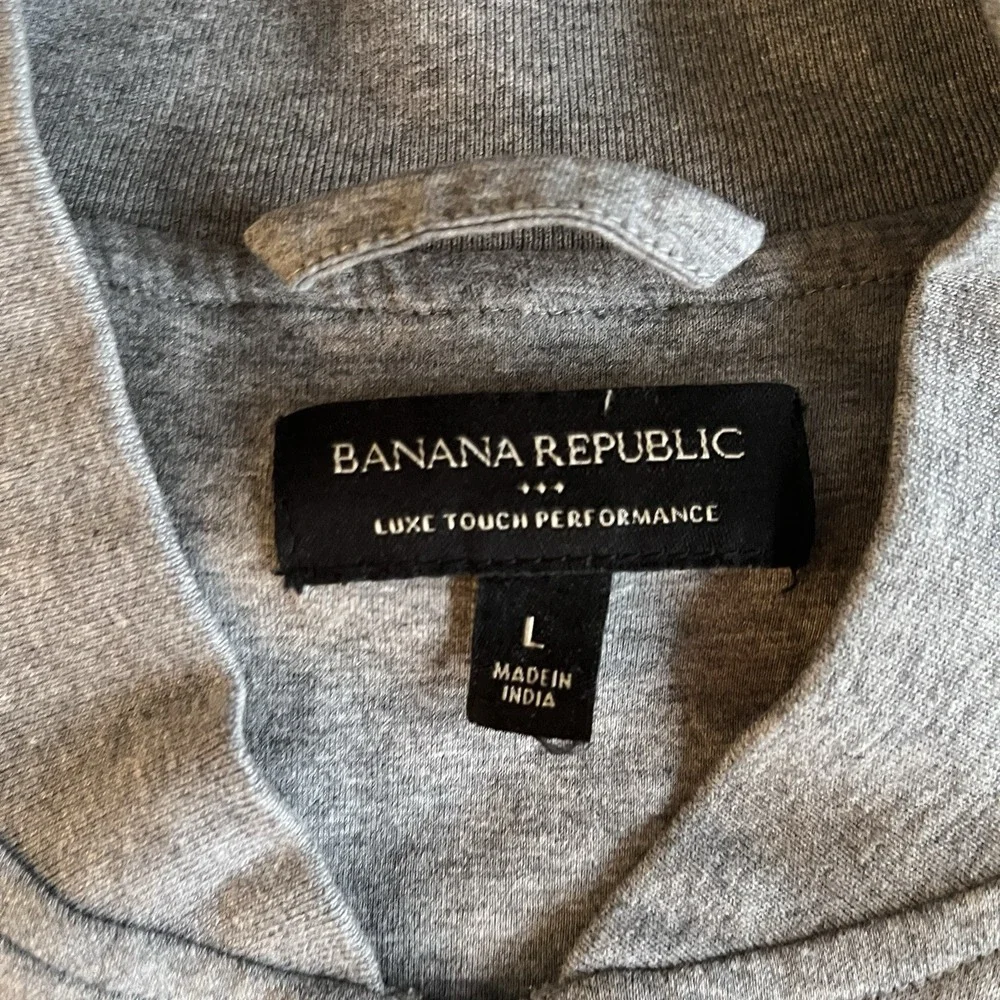 Banana Republic Men's Size L Luxe Touch Performance Gray 100% Cotton Sweatshirt‎